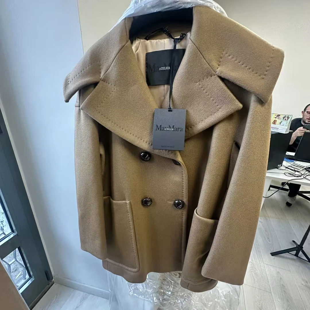 未使用 MaxMara MAXMARA MARIO 黄色毛呢大衣