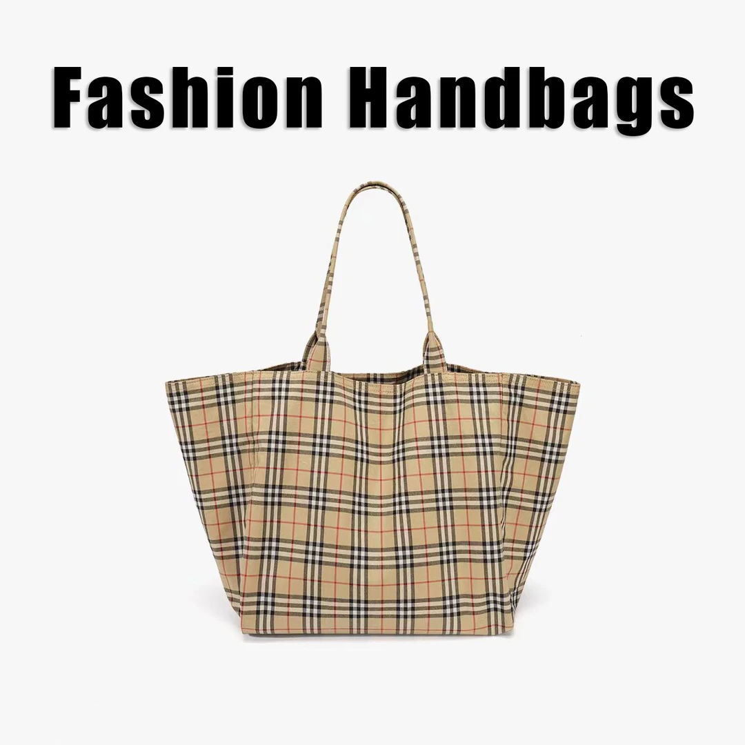 女士经典时尚简约格纹托特包双根日韩单肩包格子轻奢百搭英伦风