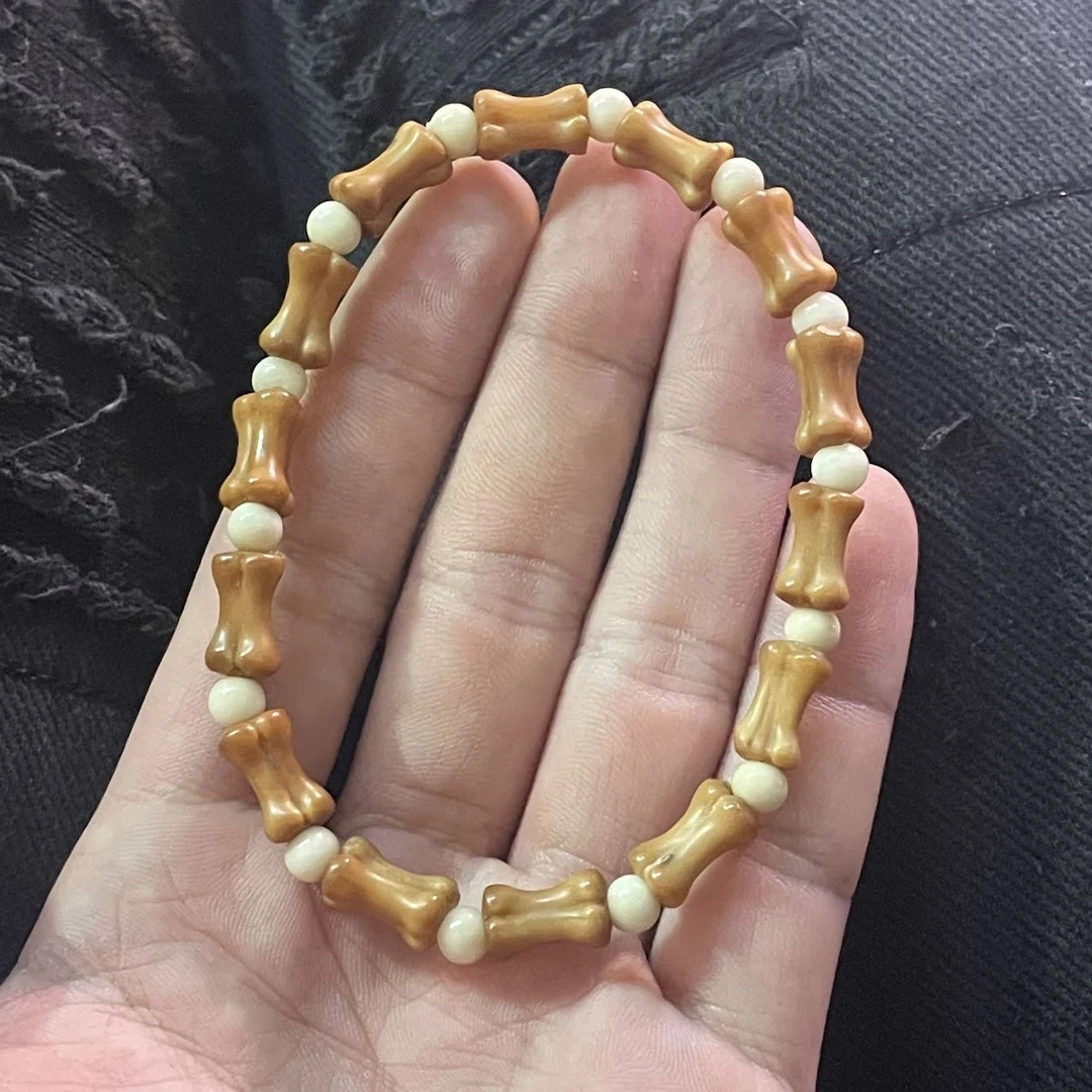 【佳哥严选】 J45558-龙脊菩提精工雕刻竹节单圈手串-5*11mm左右