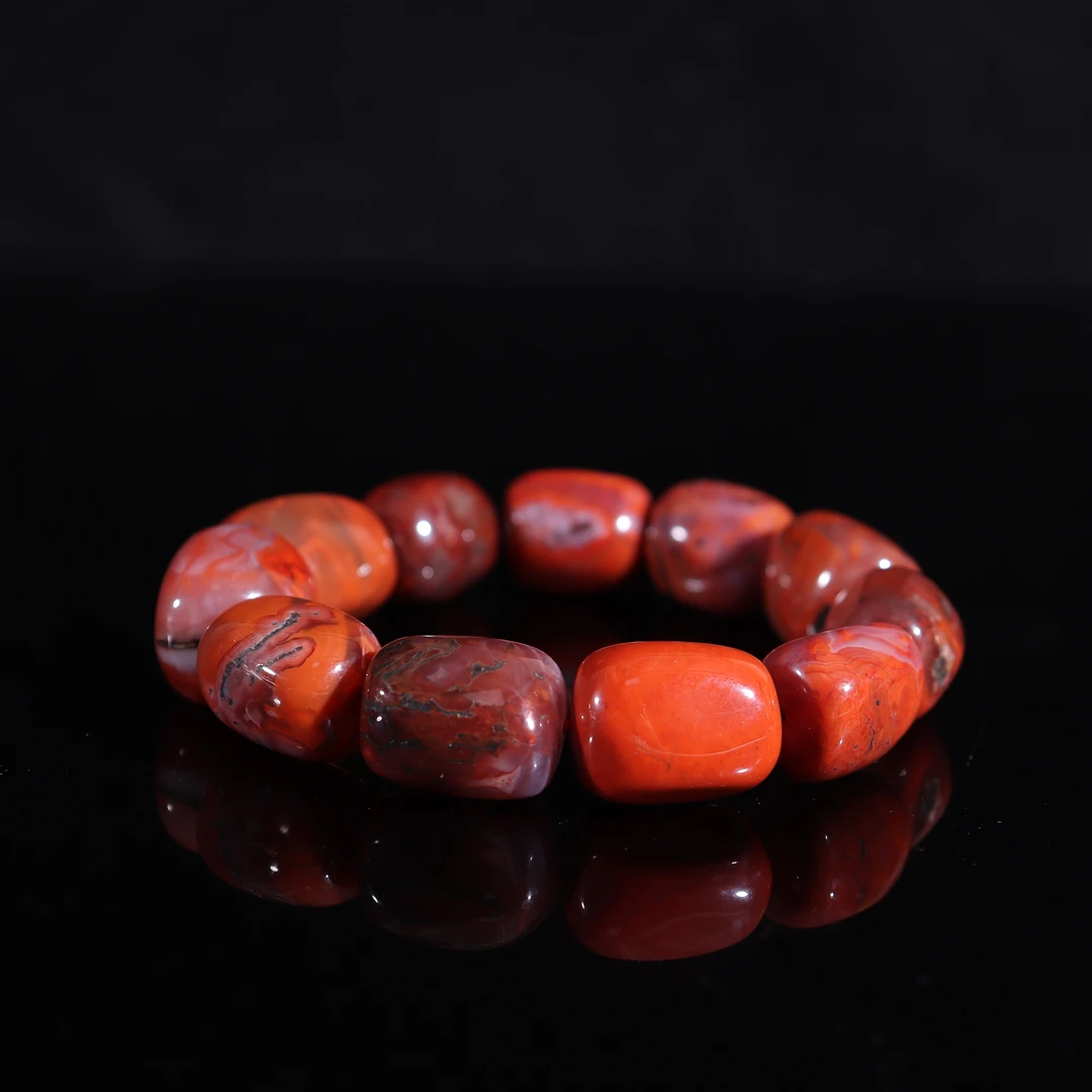 天然川料南红随心包浆手串13-14mm（多样性发货，拍一发一）