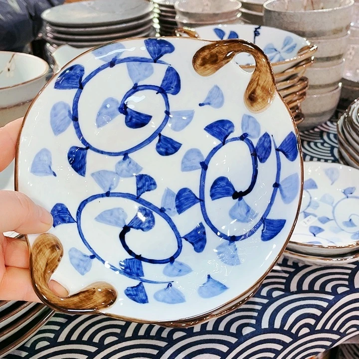 瓷片18.6双耳钵229@@@@@@@@@