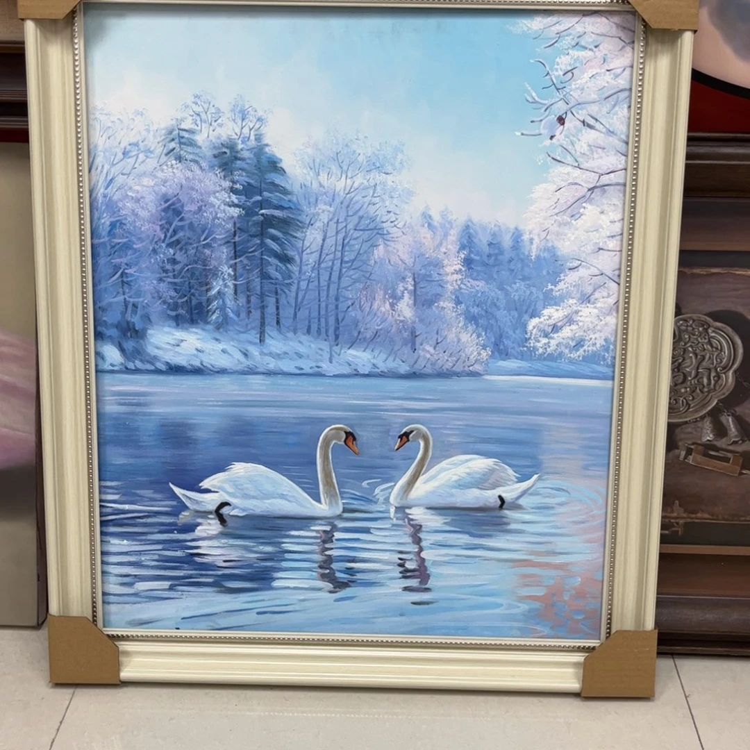 隐***痕手工手绘精品油画50+60厘米带框