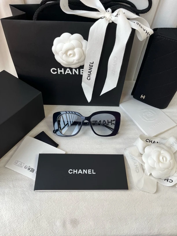 99新 Chanel/香奈儿 深蓝色眼镜太阳镜大全套