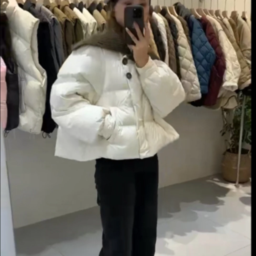 短款女拉链翻立领网红韩版冬季女装保暖加厚短外套