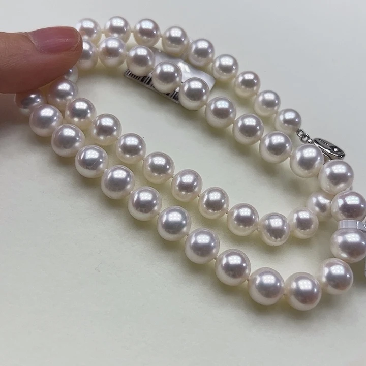 颈饰淡水珍珠银S925镶嵌➕9-10高品极光炫彩冷白