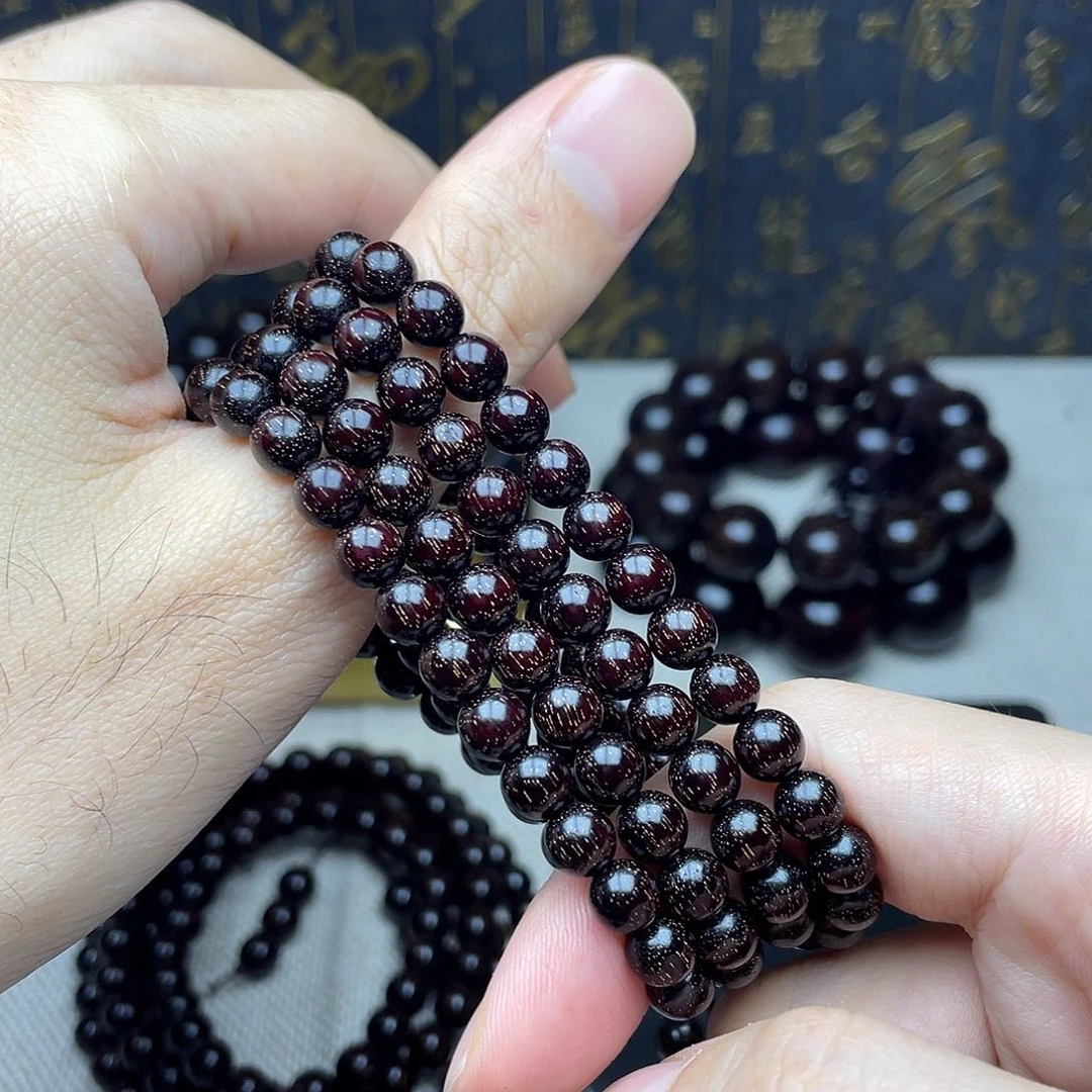 檀香紫檀（小叶紫檀）0.6 108颗 爆满金星