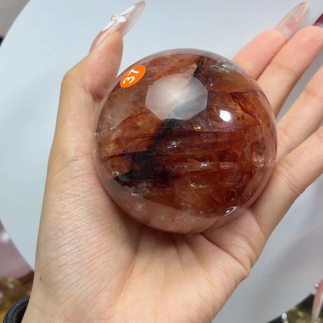 水晶珠宝半成品未镶嵌红胶花66.1mm