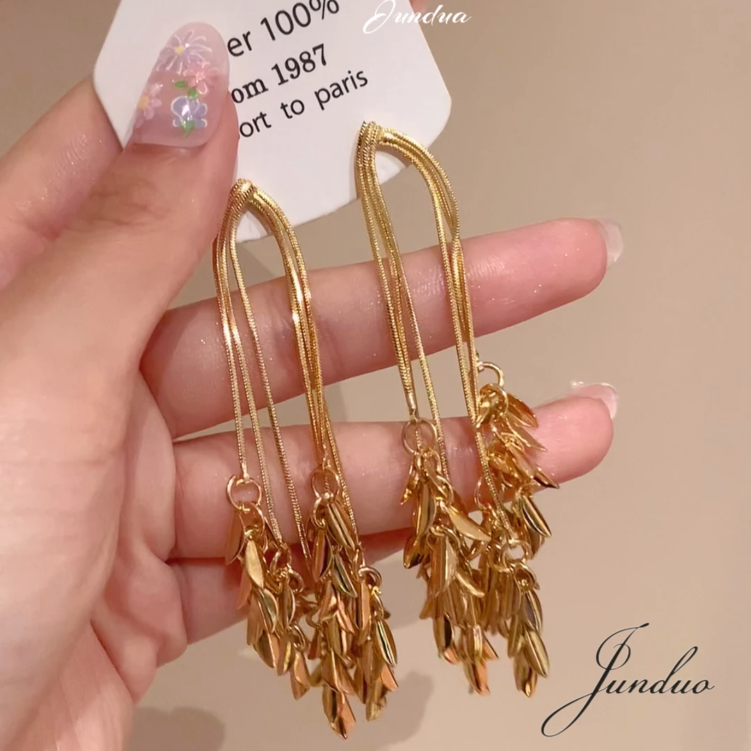 君朵饰品00604时尚百搭麦穗流苏耳饰耳钉