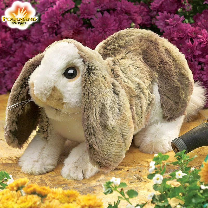 FOLKMANIS仿真互动兔宝宝手偶早教教具生日礼物可爱表演毛绒玩具