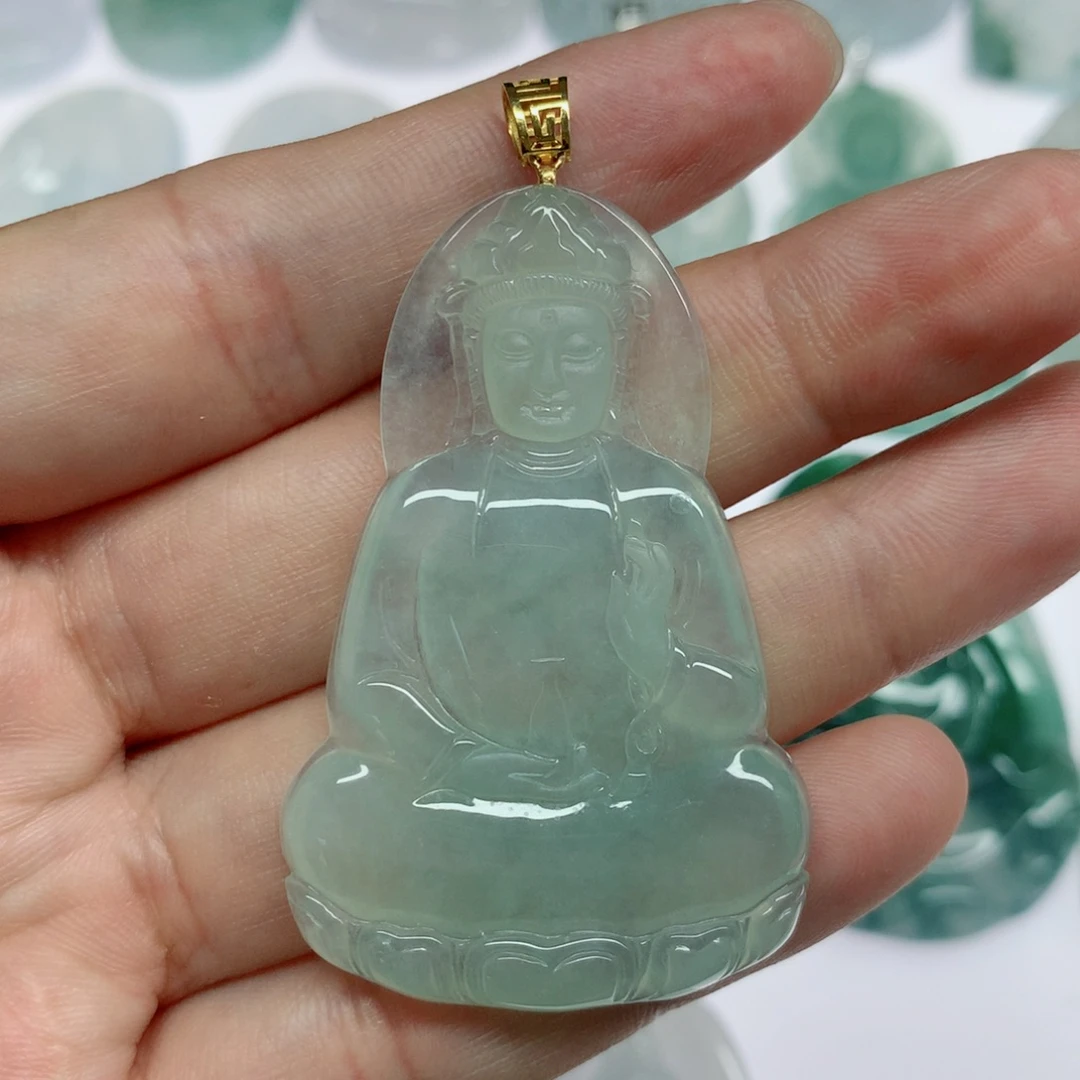 亚***最颈饰18K金镶嵌翡翠