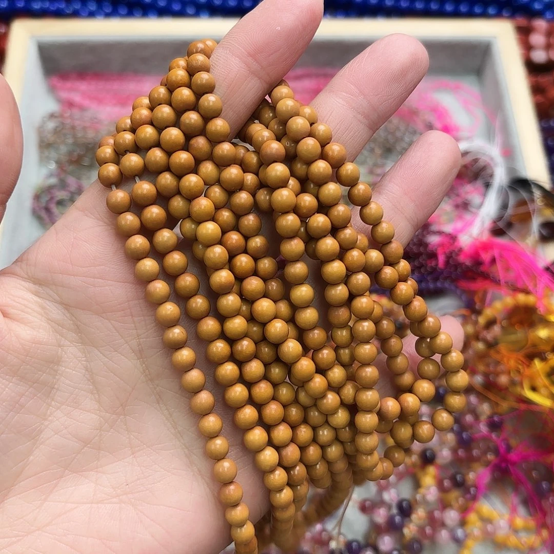 玛瑙/玉髓未镶嵌珠宝半成品卡5橄榄核圆珠一条