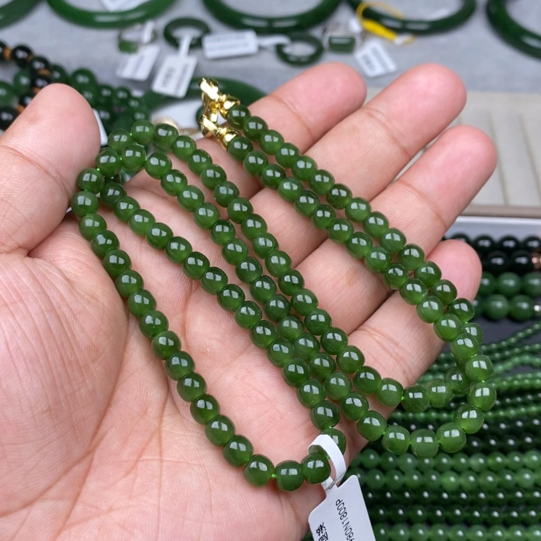 项链未镶嵌和田玉（碧玉）6mm