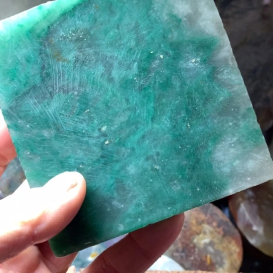 定制石英质玉（非洲翠）天然玉石手镯