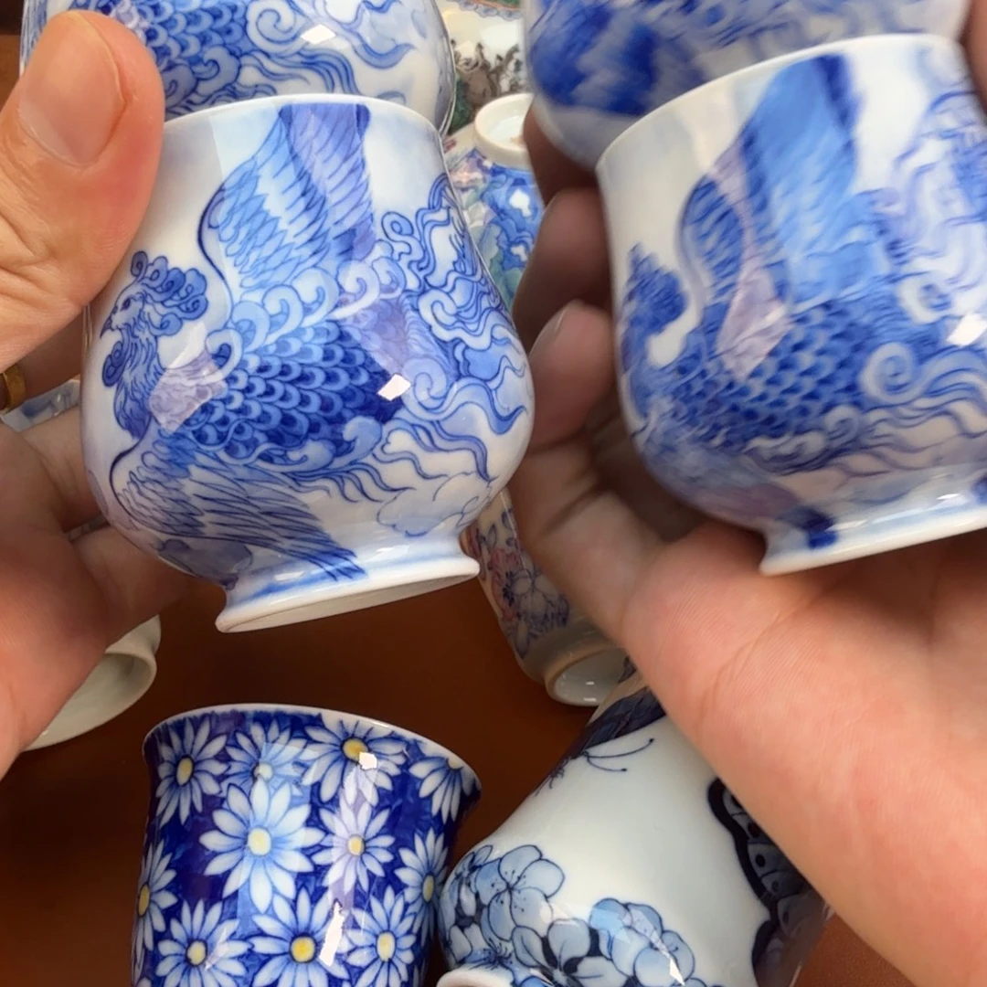 右***德摆件景德镇瓷器手工手绘