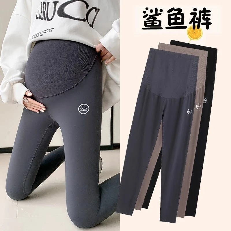 孕妇鲨鱼裤春秋外穿托腹裤芭比裤孕妇裤孕妇装女2025新款爆款洋气