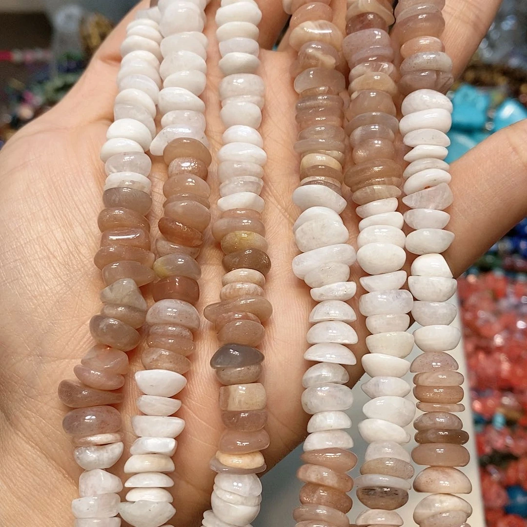 玛瑙/玉髓散珠天然月光石碎一条