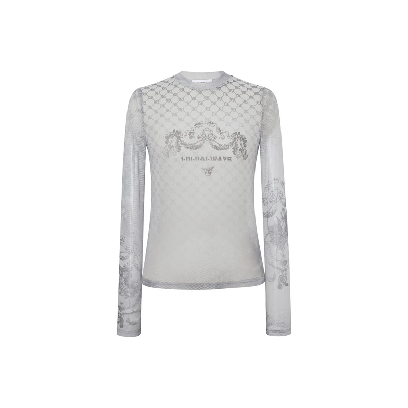 【千颂妮专享】LULUALWAYS24春季新款基础修身薄款网纱打底衫