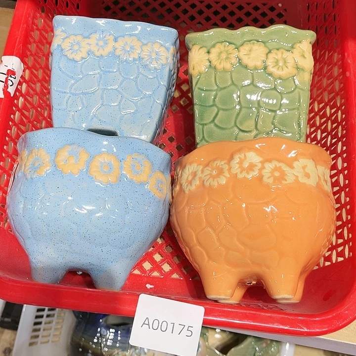 瓷片花盆多肉植物艺术品