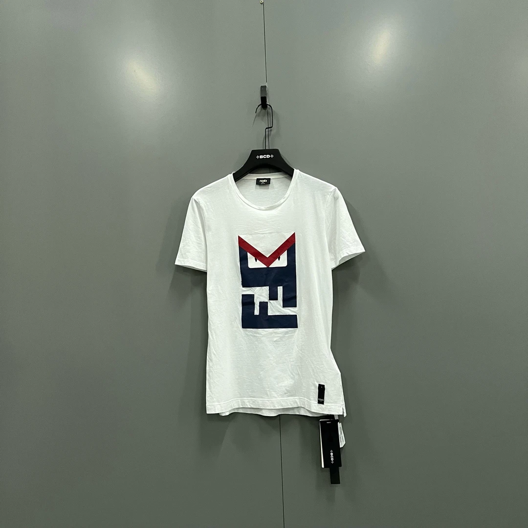 95新 FENDI/芬迪 jp924 几何图案拼接短袖 46码 019232