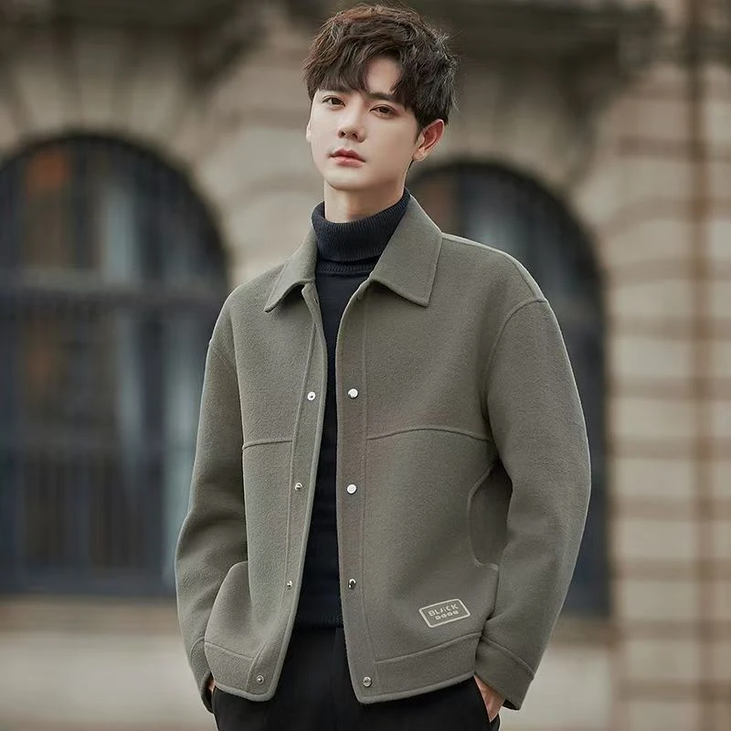 【集合链接】毛呢大衣格子短款男装