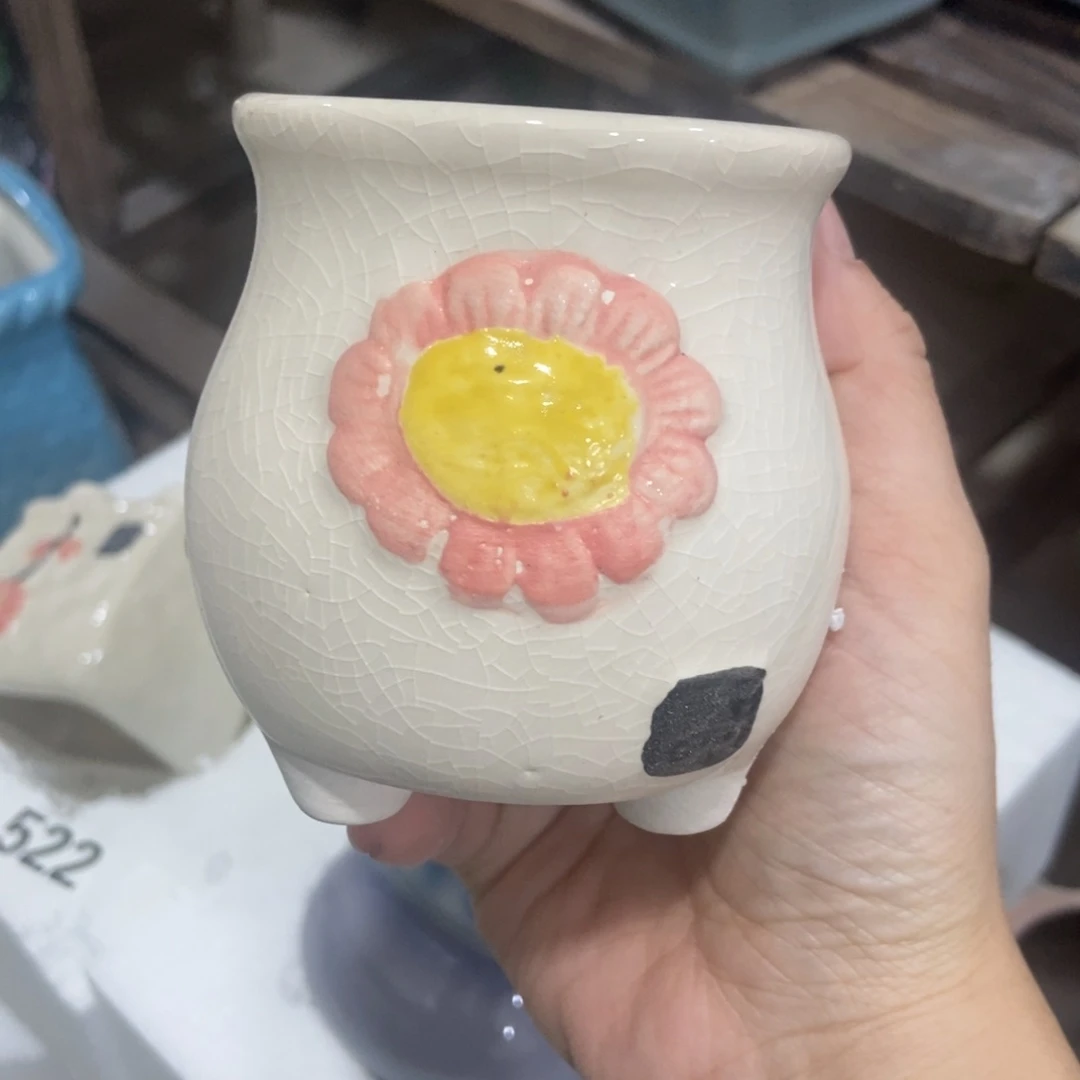 红陶高温陶瓷花盆