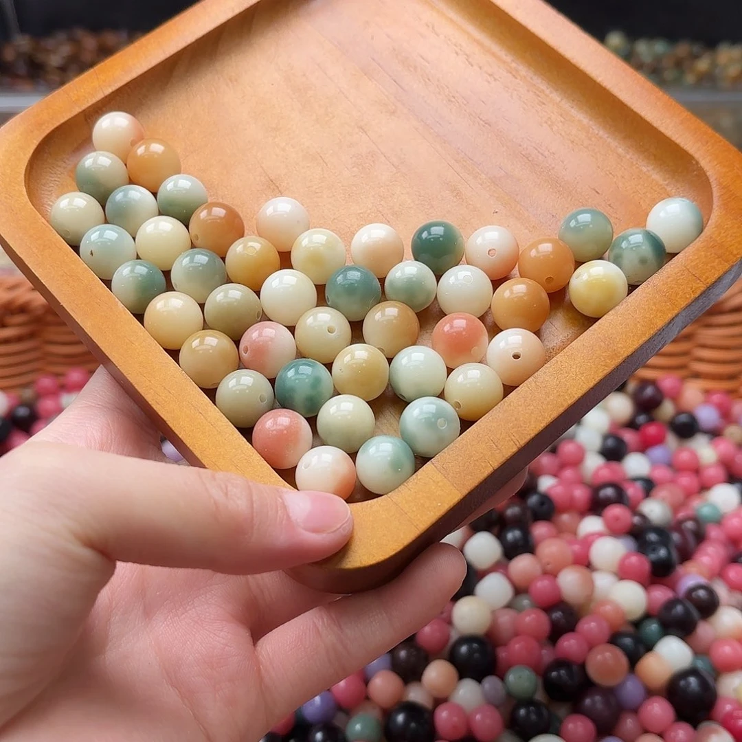 白玉菩提吊坠Q12mm/100+50颗三花果冻瑕