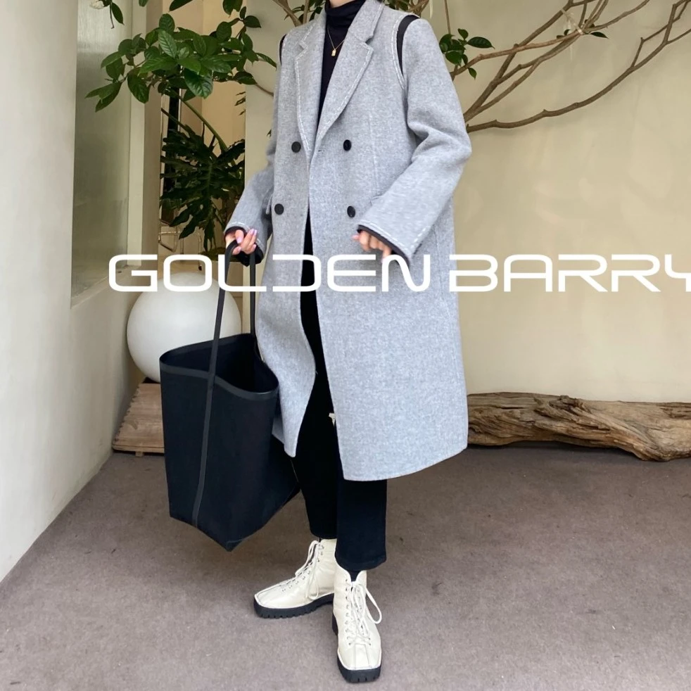 【微瑕】|142004撞色长款手工大衣