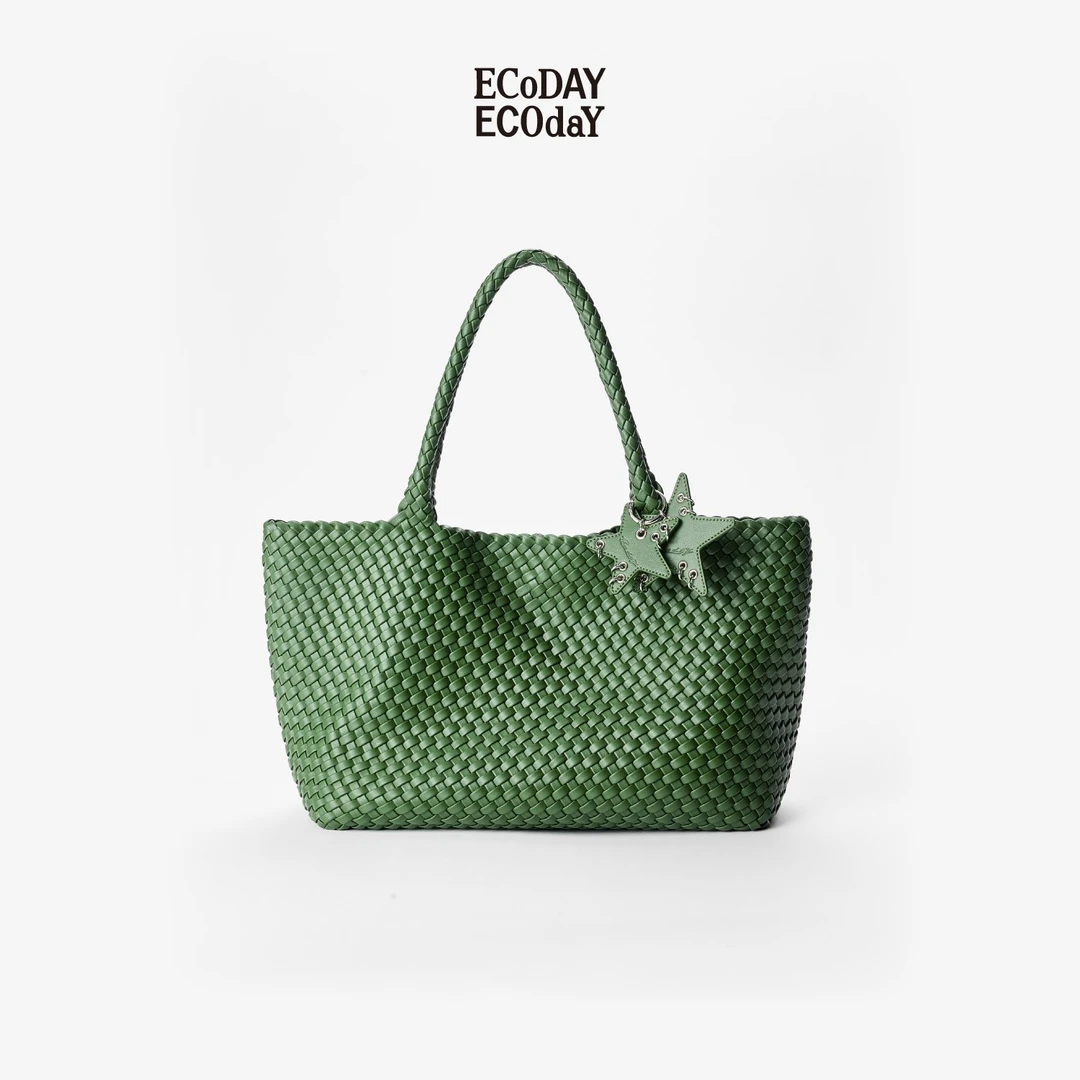 【9.22新品】ECODAY香槟色手工编织托特包大包单肩手提大容量通勤女