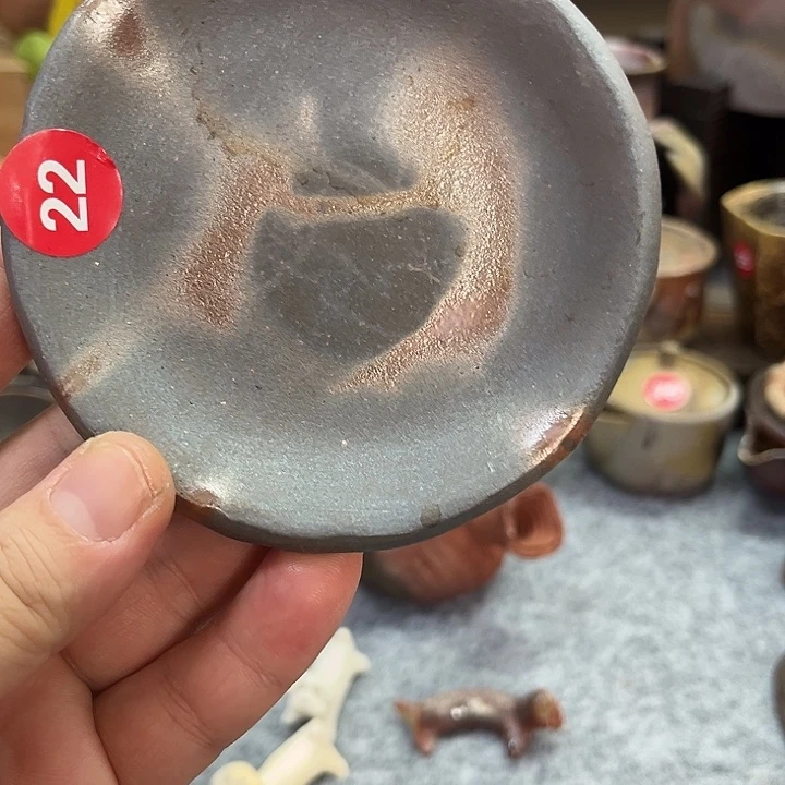 电烧山麓窑青备杯托