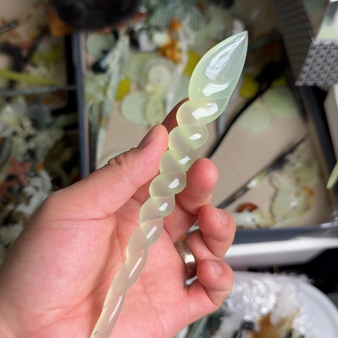 蛇纹石玉未镶嵌发饰