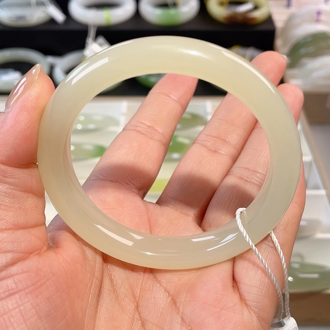 和田玉未镶嵌手镯冰蜂蜜 57.8