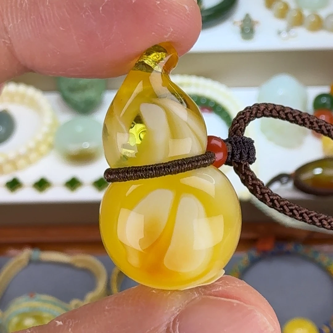 未镶嵌颈饰琥珀天然蜜蜡葫芦吊坠