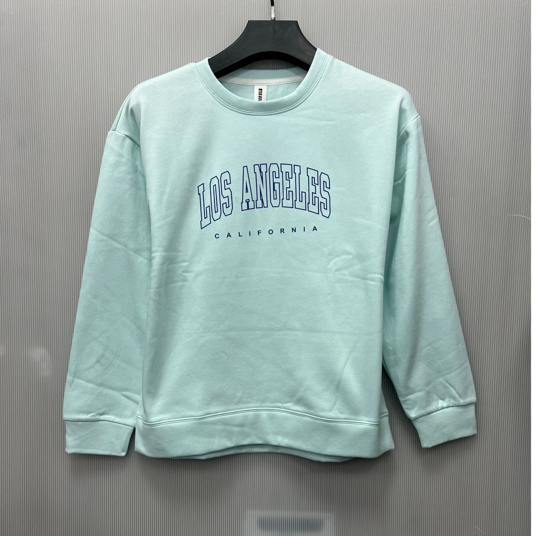 A228 春款圆领卫衣时尚休闲长袖套头衫宽松印花上衣外套