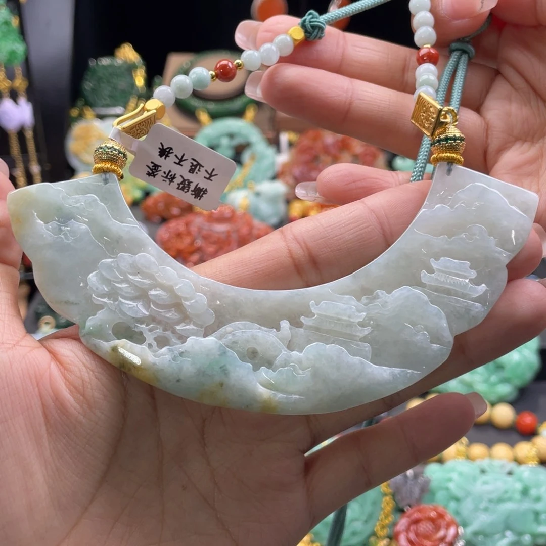 翡翠颈饰未镶嵌代编织