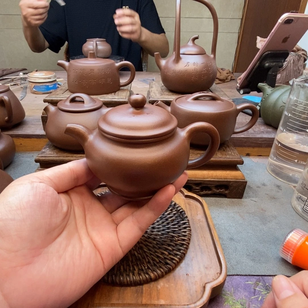 紫砂茶壶掇只壶（原矿底槽青160cc）