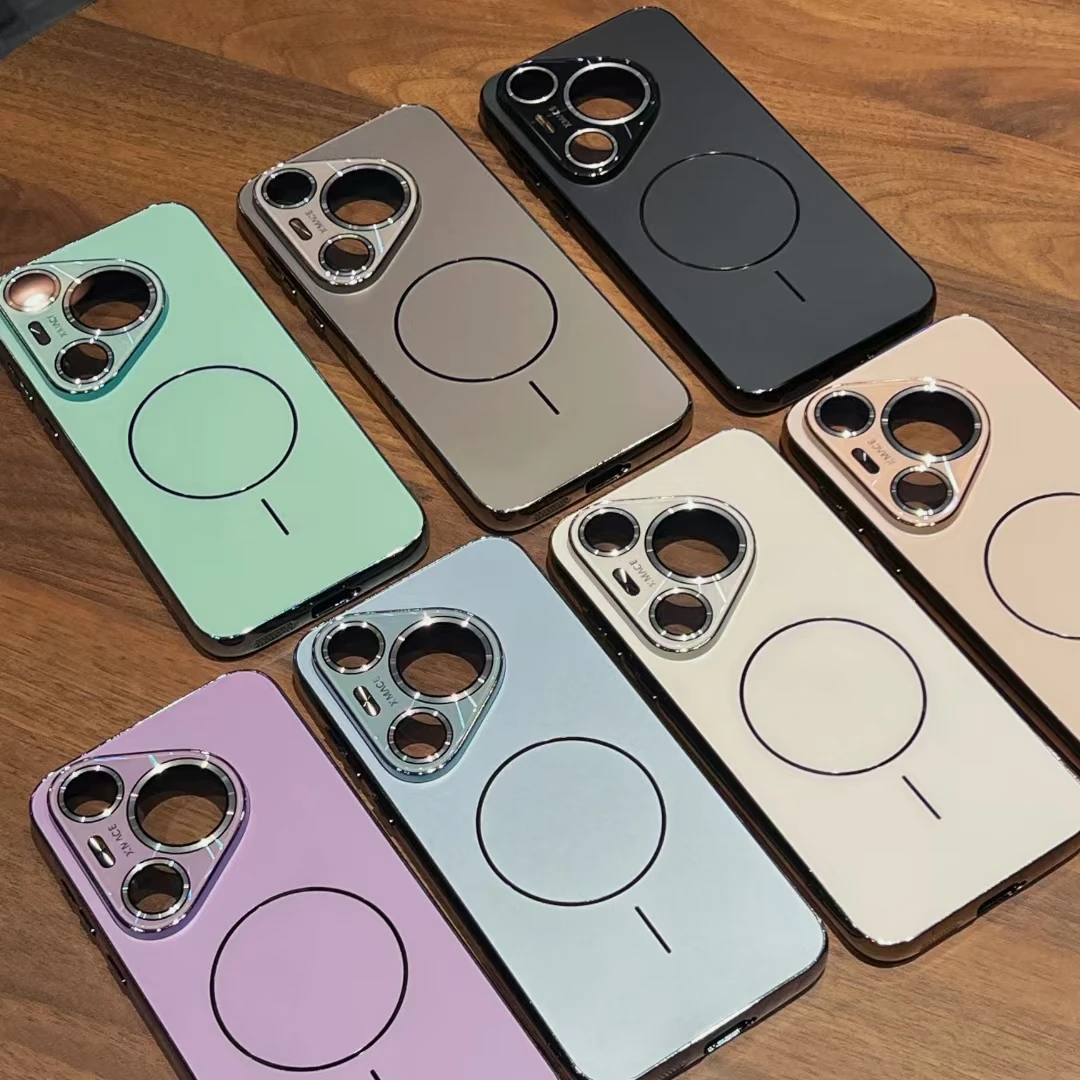 适用于华为pura70pro手机壳镭射镜头膜磁吸p60磨砂防指纹全包防摔