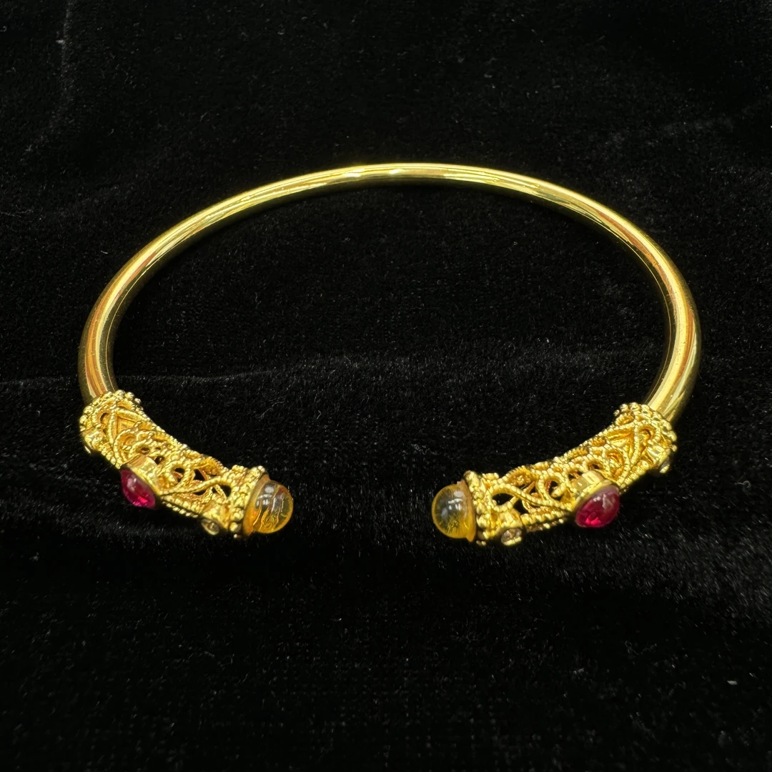 【大杨姐专属】【附证书+精美礼盒】合金镶嵌蓝珀手镯祥云手镯DZ02548