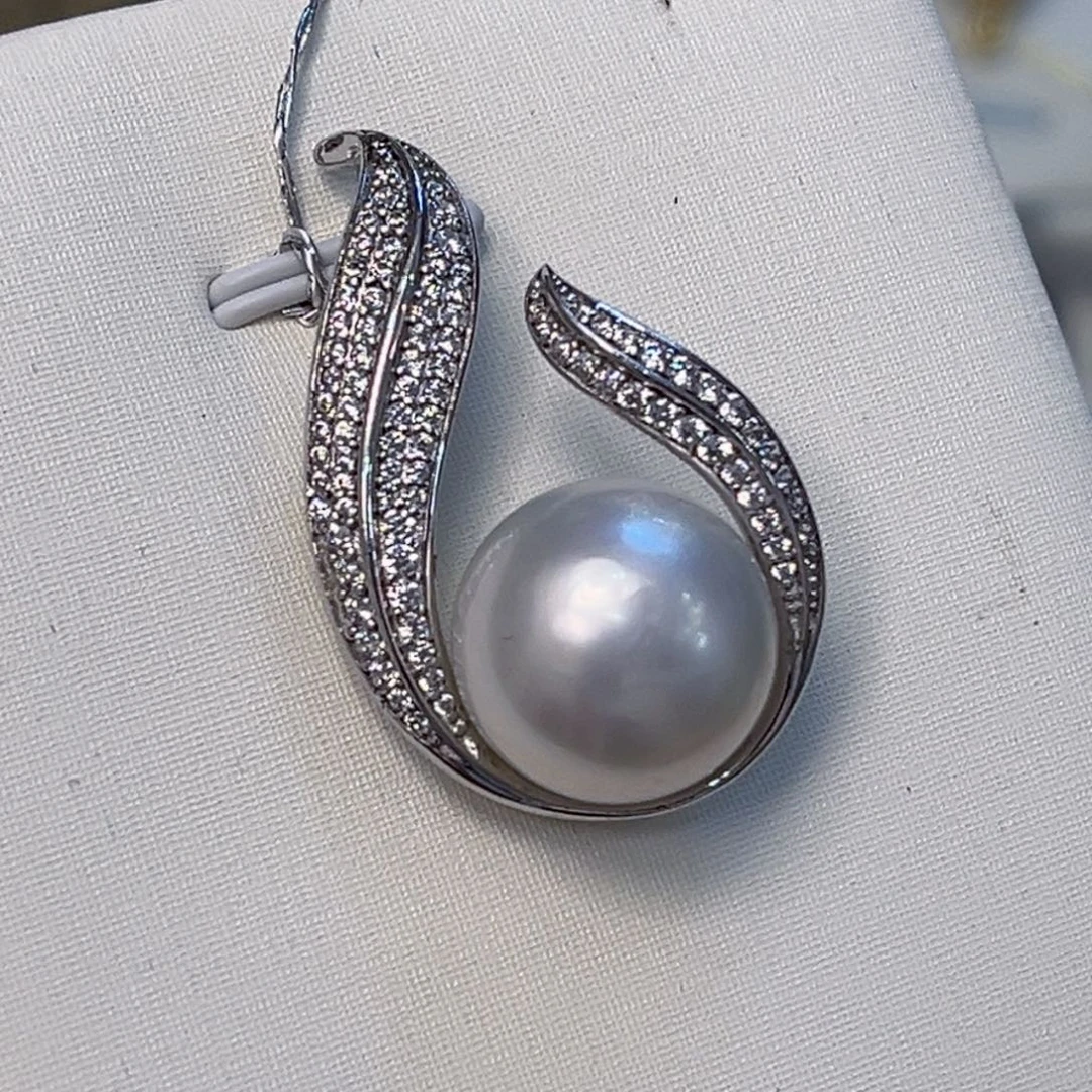 海水珍珠银S925镶嵌颈饰#澳白#福利#孤品#特价
