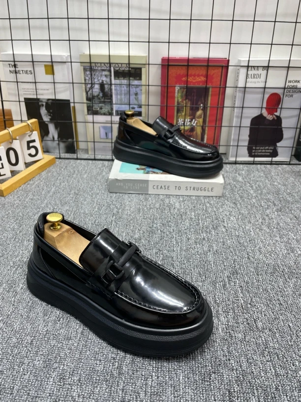 春秋新品2183男商务休闲豆豆鞋欧洲站厚底增高时尚车缝线