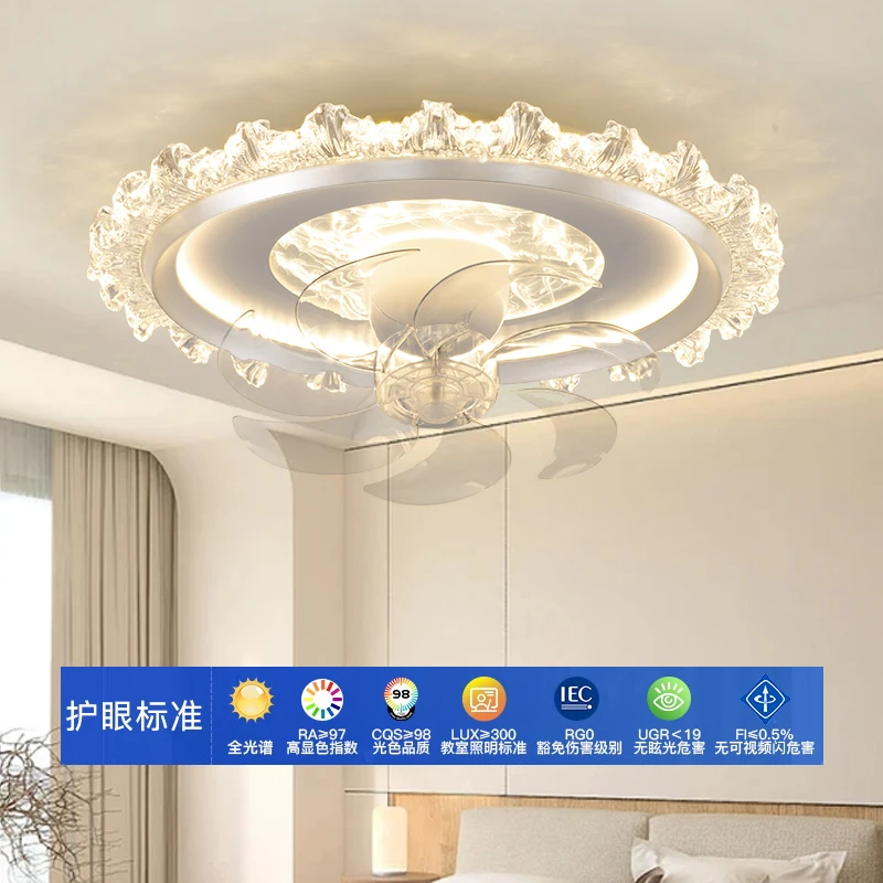 2025新款轻奢大气现代简约静音大风力卧室摇头风扇吸顶灯