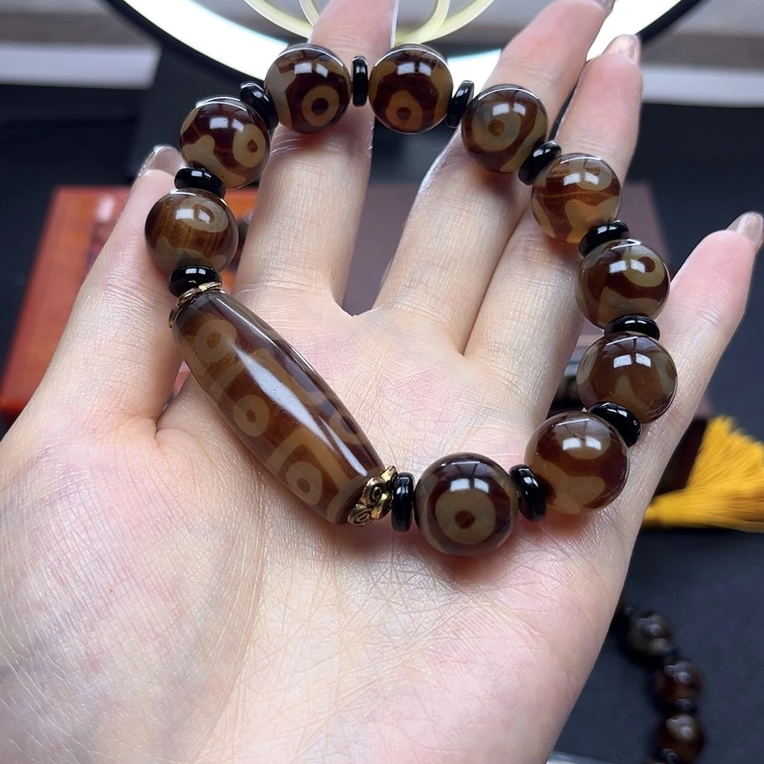 未镶嵌手链玛瑙/玉髓九眼天珠手串