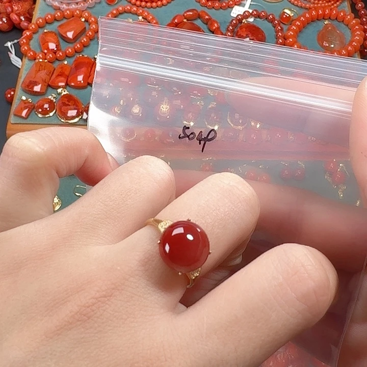 南红玛瑙银S925镶嵌吊坠