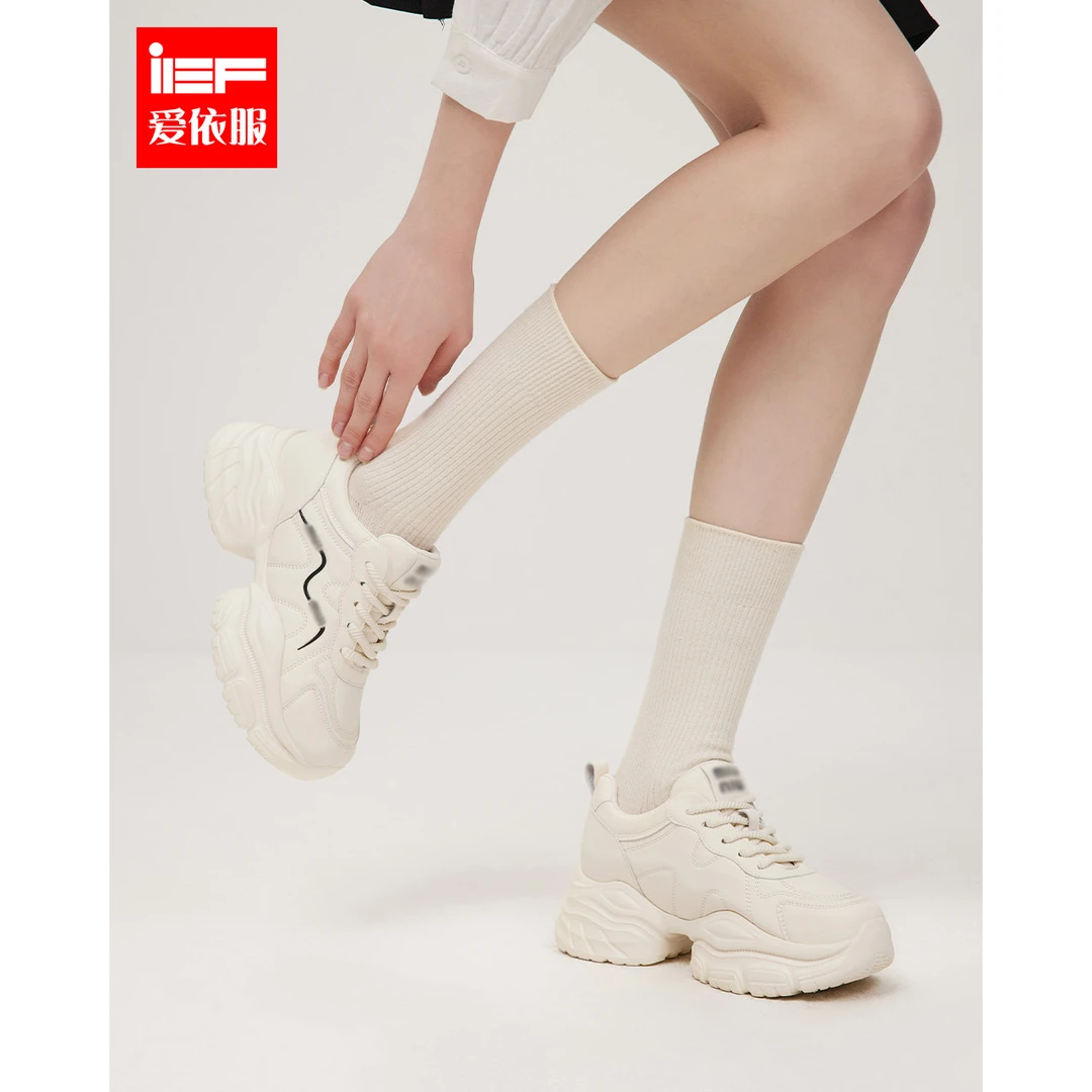 IEF/爱依服老爹鞋2025早春新款洋气休闲运动风百搭低帮厚底运动鞋