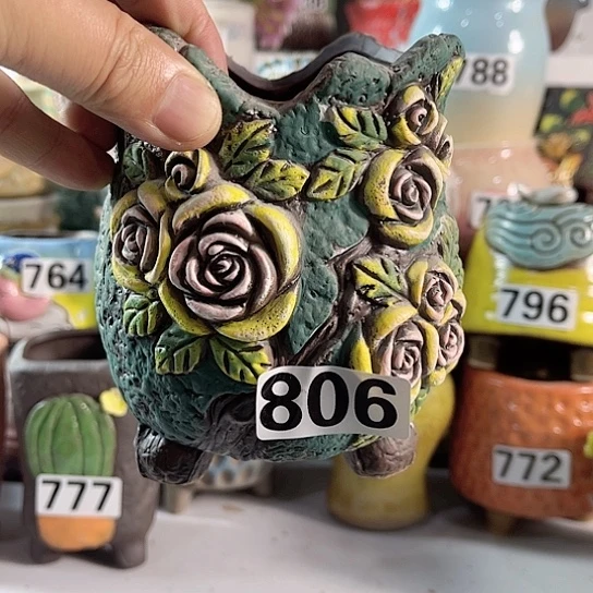 红陶多肉植物花盆