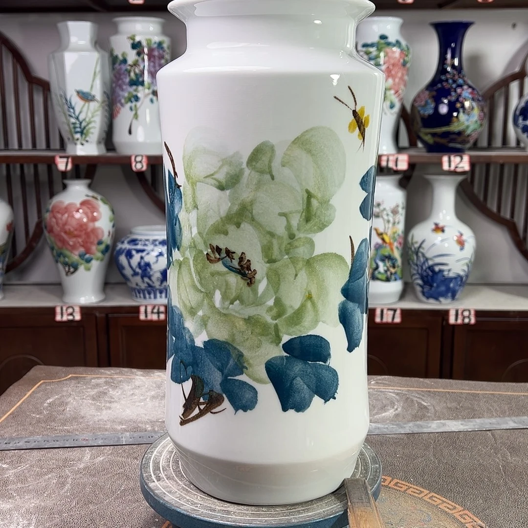 陶摆件景德镇陶瓷书绿牡