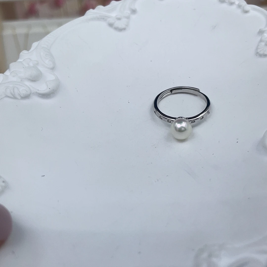 海水珍珠银S925镶嵌戒指