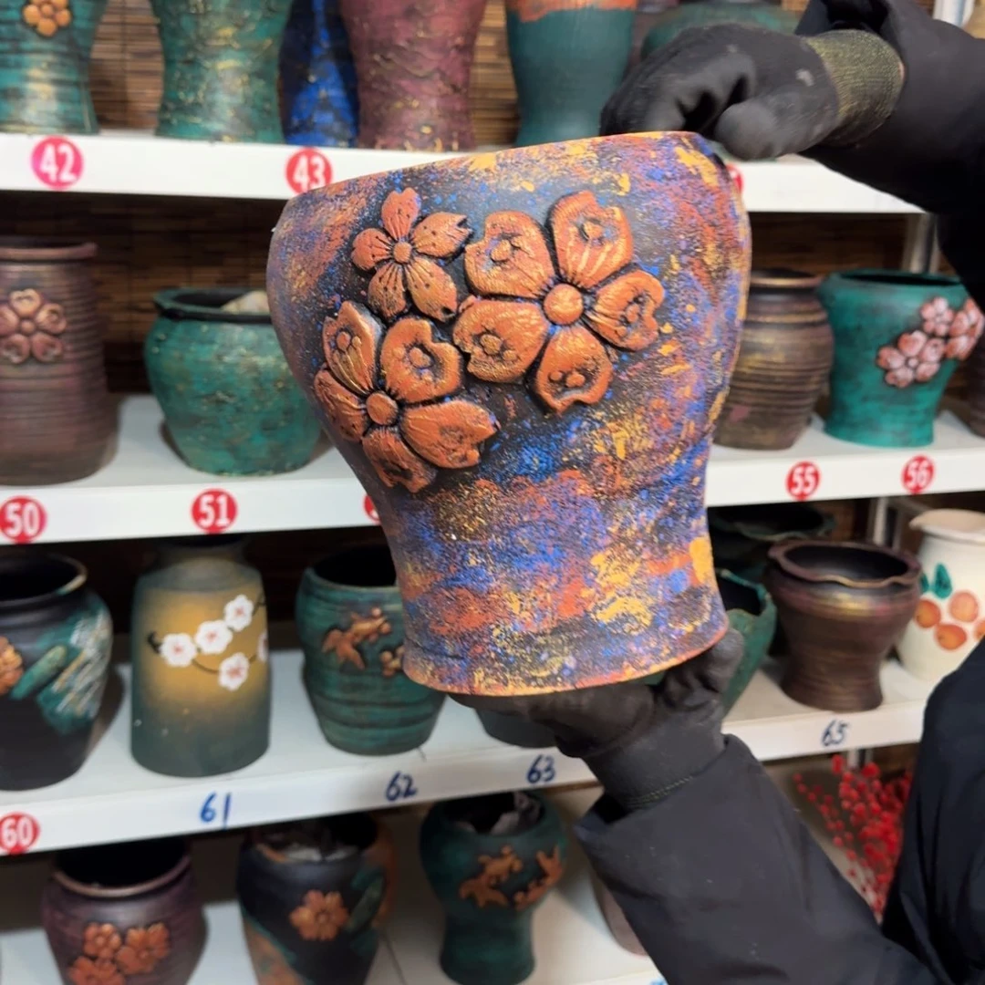 红陶红陶花盆炸炸炸