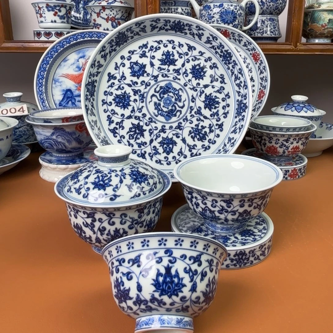 飞***方景德镇陶瓷五件套