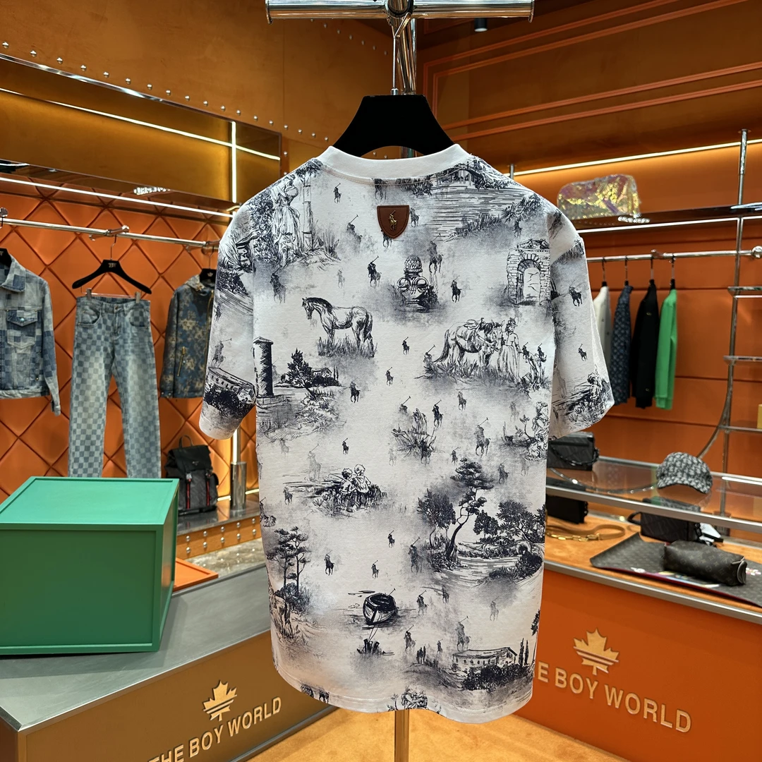 忆【阿飞专属】夏季设计感短袖t恤潮流百搭小马标休闲半袖25176