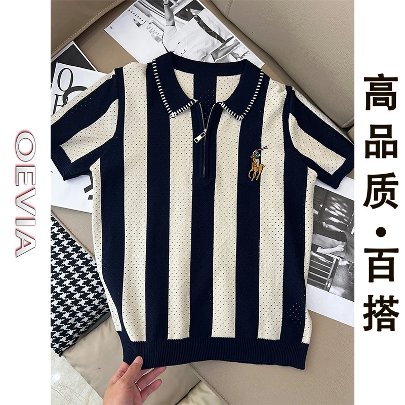 欧洲站印花男士t恤短袖轻奢痞帅潮牌polo衫夏季2025新款休闲男款